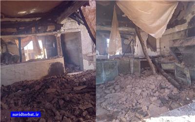 خسارت صد در صدی آتش سوزی ناشی از نشت گاز به یک خانه روستایی